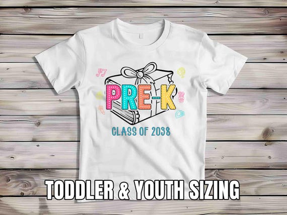 Kids Cute Pre-K Shirt Back To School TShirt Class of 2038 Grade School Cute Icons T-Shirt PreK T Shirt Boho Children's School Gift Girl's
