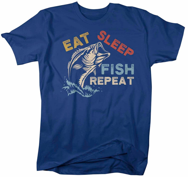 Men's Fishing T Shirt Eat Sleep Fish Repeat Shirt Eat - Etsy