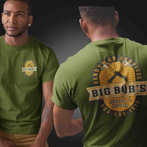 Men&#39;s Personalized Handyman Construction Shirt Personalized Renovations Logo Contractor T Shirts Custom TShirt Unisex Mans Gift Idea