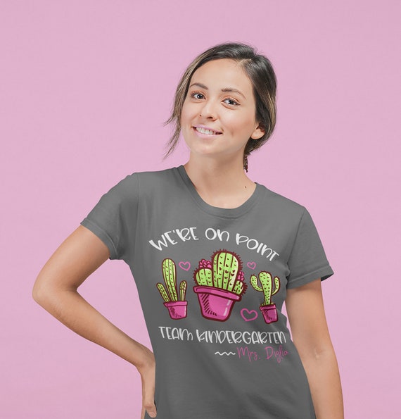 Women's Personalized Teacher T Shirt On Point Cactus Shirts Custom T Shirt Custom Cute Teacher School Shirts