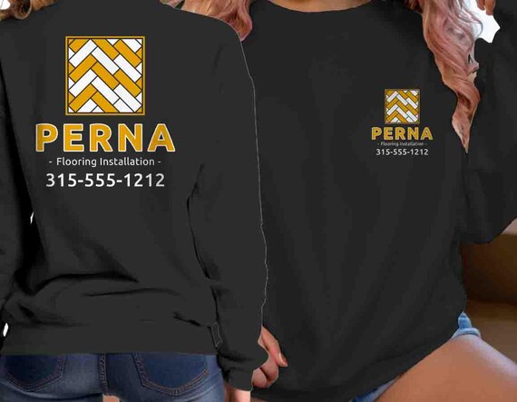 Men's Custom Flooring Sweatshirt Personalized Tile Company Install Hardwood Floor Installation Crewneck Contractor Logo Business Unisex
