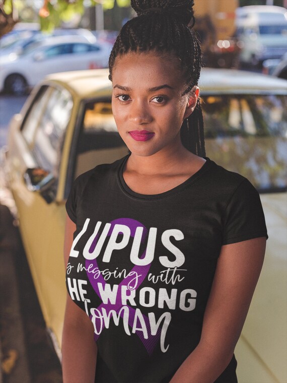 Women's Lupus Shirt Purple Ribbon Lupus T-Shirt Lupus Messing With Wrong Woman