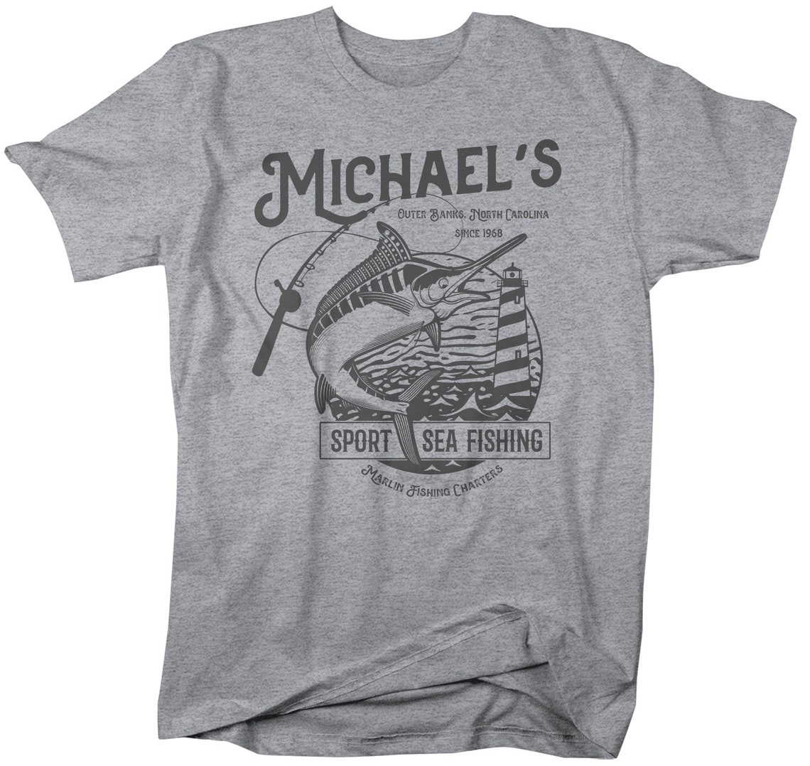 Men's Personalized Fishing T Shirt Deep Sea Fishing Shirts Etsy