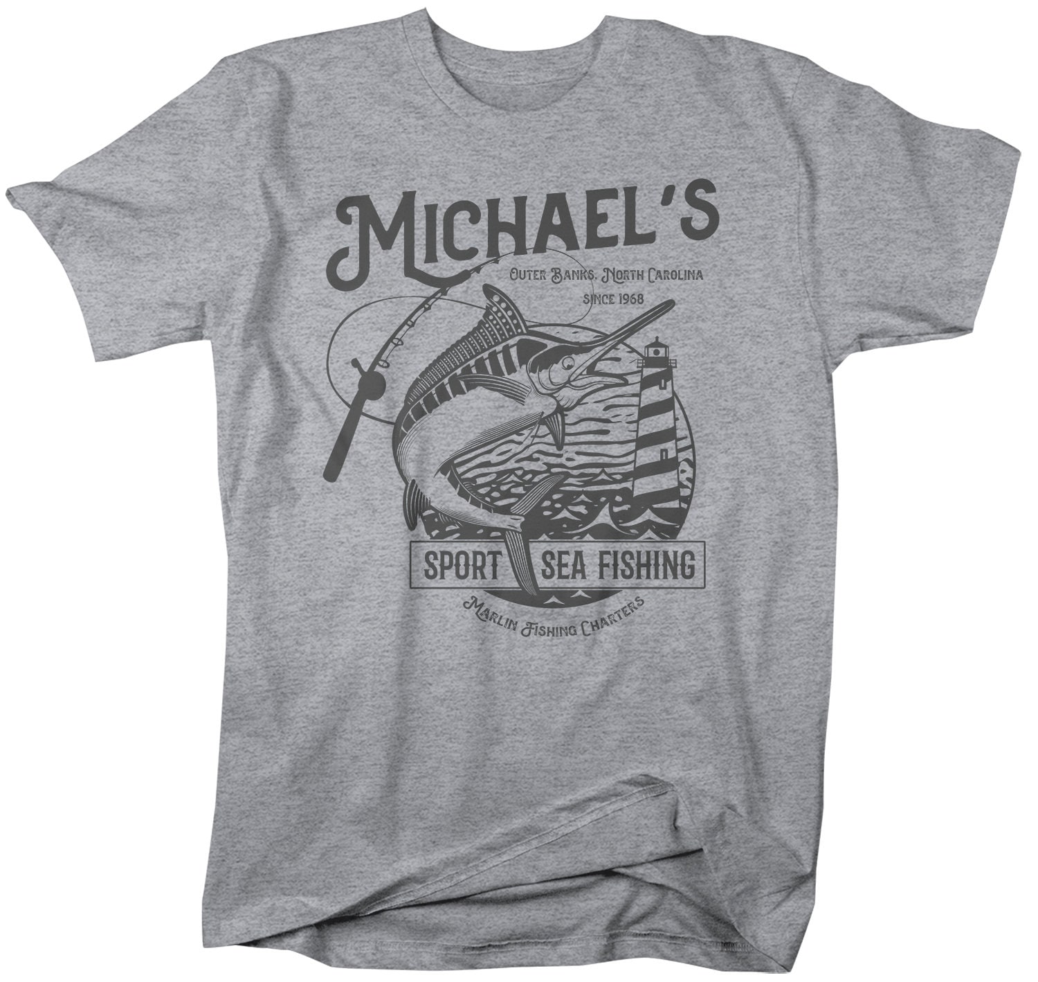 Men's Personalized Fishing T Shirt Deep Sea Fishing Shirts Custom