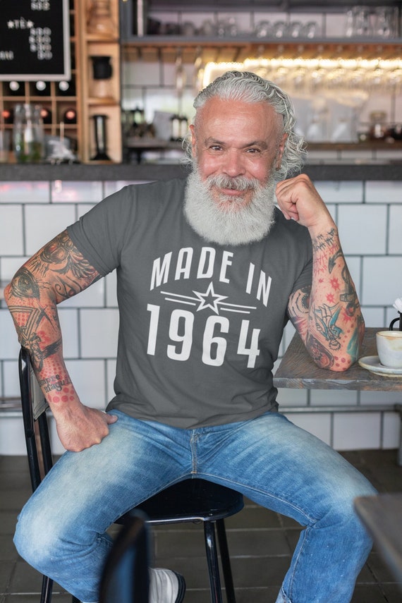 Men's Made In 1964 Birthday T Shirt Born 64 60th Birthday Shirt Gift Vintage Star Gift Men's Unisex  60 Year Old Unisex Man Tee