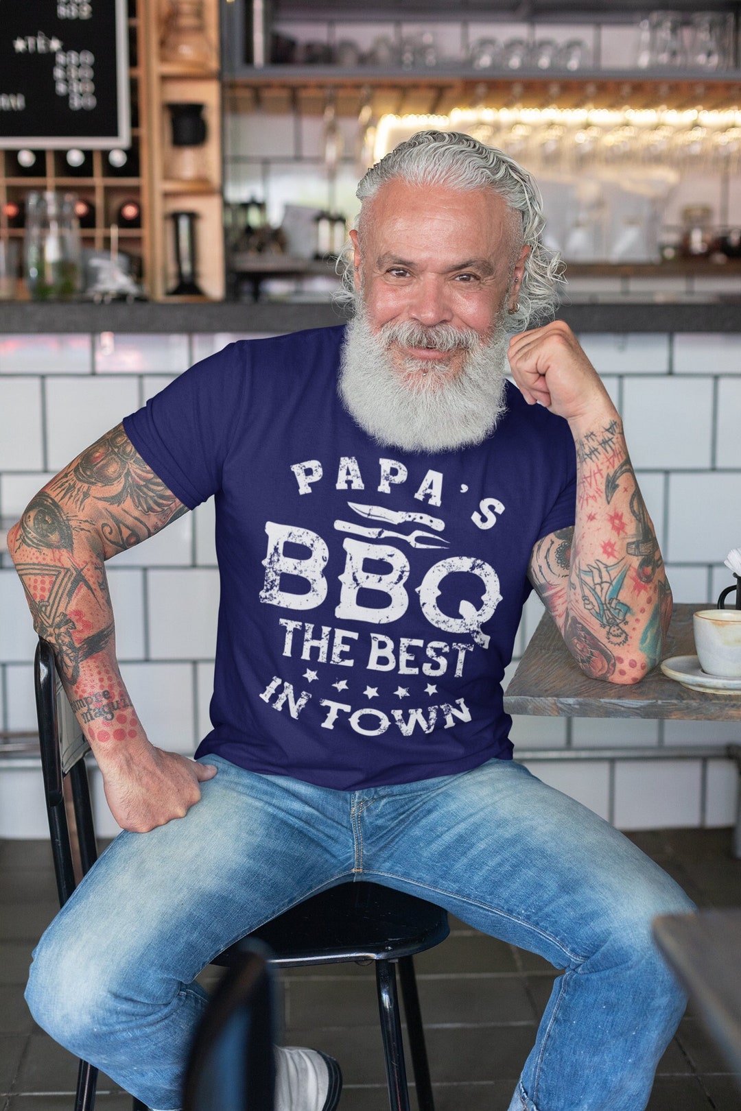 Men's BBQ Shirt Papa's BBQ T Shirt Best in Town Grill Cook Father's Day ...