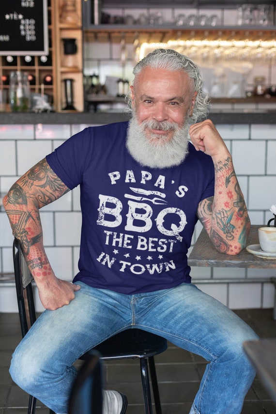 Men's BBQ Shirt Papa's BBQ T Shirt Best In Town Grill Cook Father's Day Chef Barbeque Meat Smoker Gift For Him Unisex Man