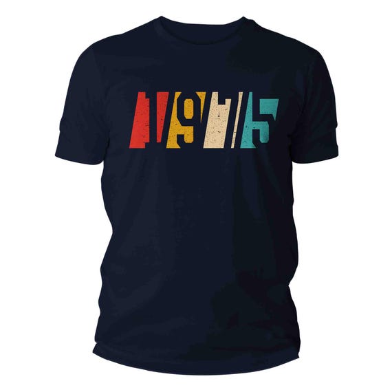 Men's 1975 Retro Birthday T Shirt 50th Birthday Shirt Fifty Years Gift Grunge Bday Gift Men's Unisex Soft Tee 50 Bday Unisex Man
