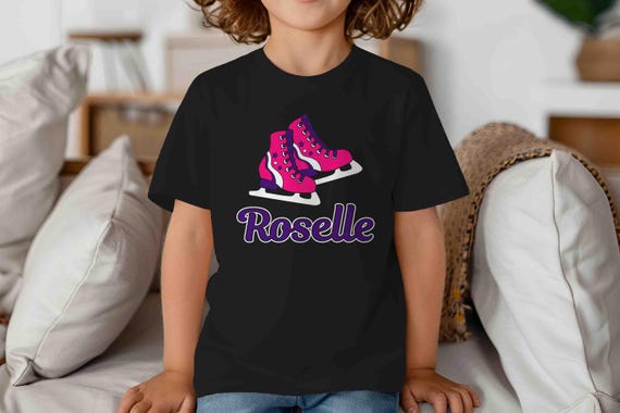 Kids Personalized Ice Skating Crewneck Custom Figure Skater Logo Skates Sweatshirt Personalized Name Customize Unisex Girl's Skate Gift Idea
