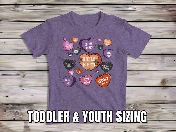 Kids Halloween Shirt Halloween T Shirt Candy Hearts Fun Dingbat Costume Witch Tshirt Cute Sayings Heart Tshirt Shirt Gift Unisex Girl's