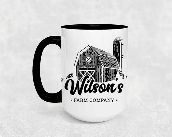 Personalized Farm Coffee Mug Barn Farmer Gift Cup Personalized Farming Gift 15 oz. 20 oz. Custom Mug Silo Vintage Giant Big Mug