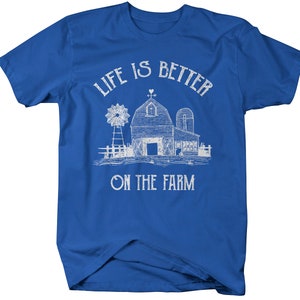 Men's Vintage Farm T-Shirt Life Better On Farming Shirt Barn Tee image 7