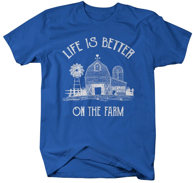 Men's Vintage Farm T-Shirt Life Better On Farming Shirt Barn Tee image 7