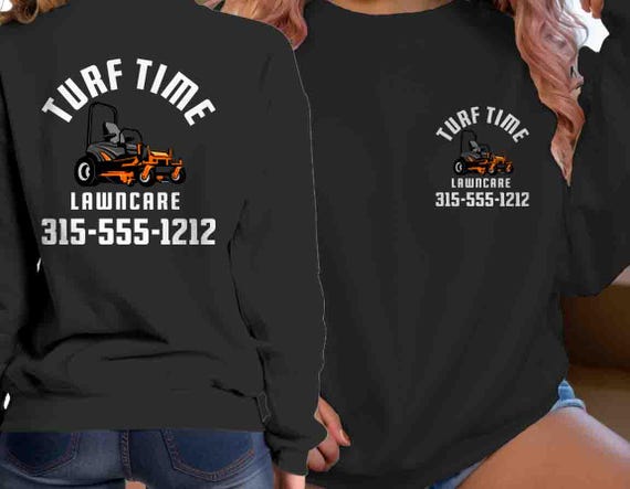 Men's Custom Lawn Mowing Sweatshirt Personalized Lawn Mowing Crewneck Lawncare Landscaper Mows Mower Company Custom Name Business Shirts