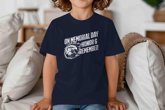 Kids Memorial Day Shirt Soldier T-Shirt Honor Military United States Gift Patriotic T Shirt Eagle Remember U.S. Flag TShirt Unisex Tee