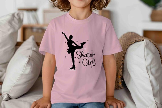 Kids Funny Ice Skating Shirt Figure Skater TShirt Saker Girl Skate T-Shirt Gift Funny T Shirt Stars Style Tee Gift Idea Youth Unisex
