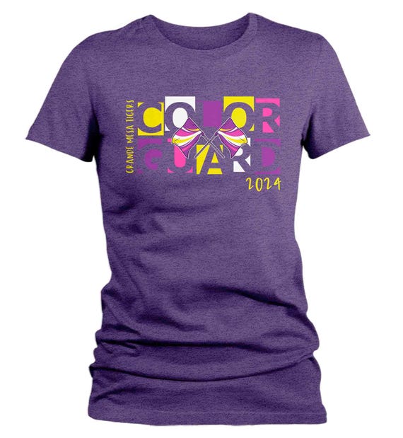 Ladies Personalized Color Guard T Shirt Custom Band Marching Shirt Custom School Name Flag Spinning Drum Line Custom Women's Gift Idea