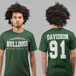 Men's Personalized Football T Shirt Custom Football Dad Shirt Personalized Football Rear Printed Custom Shirts