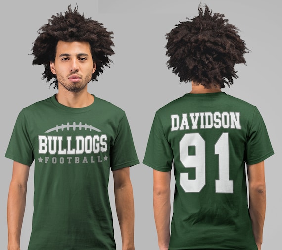 Men's Personalized Football T Shirt Custom Football Dad Shirt Personalized Football Rear Printed Custom Shirts