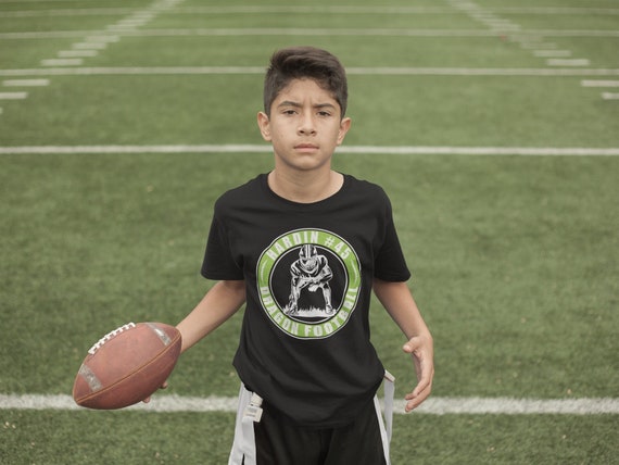 Kids Custom Football Shirt Personalized Football Modern Flag Streetwear T Shirts Football Pee Wee TShirt Unisex Youth Gift Idea