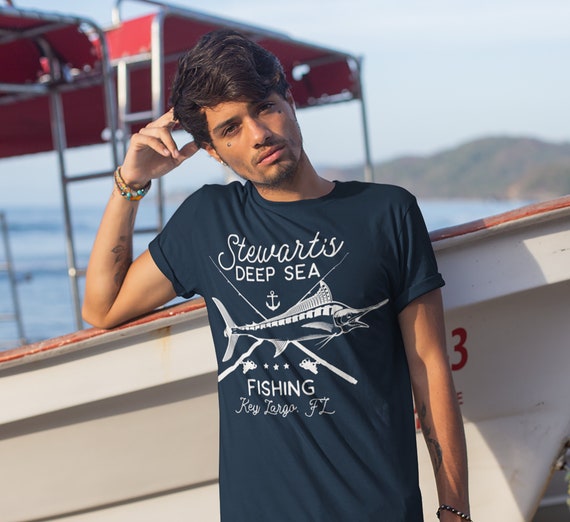 Buy Men's Personalized Fishing T Shirt Deep Sea Fishing Shirts Custom T  Shirt Swordfish Fishing Shirt Vintage Tee Online in India 