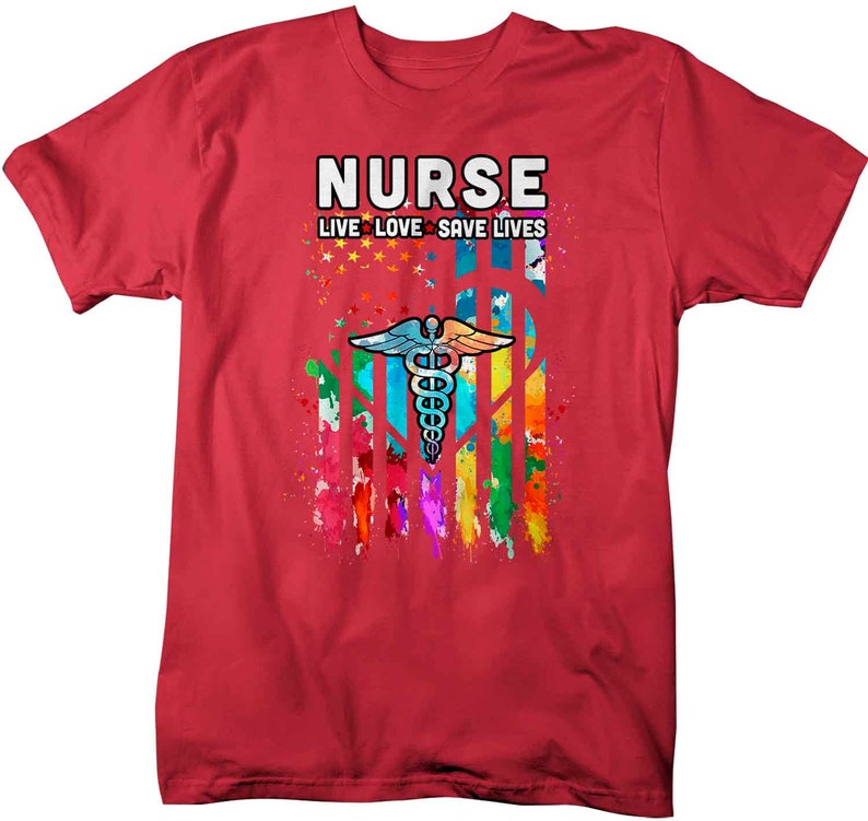 Men's Cute Nurse T Shirt Nurse Shirts American Flag Shirt Etsy