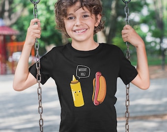 Kids Funny Hot Dog Mustard Shirt Play On Words, Saying, Saying Pun, Party Shirts, Gift For Him, Foodie Shirt, Weiner Gift,