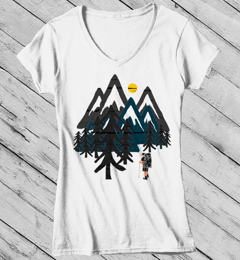 Women's Camping T Shirt Hipster Shirts Mountain Explorer Etsy