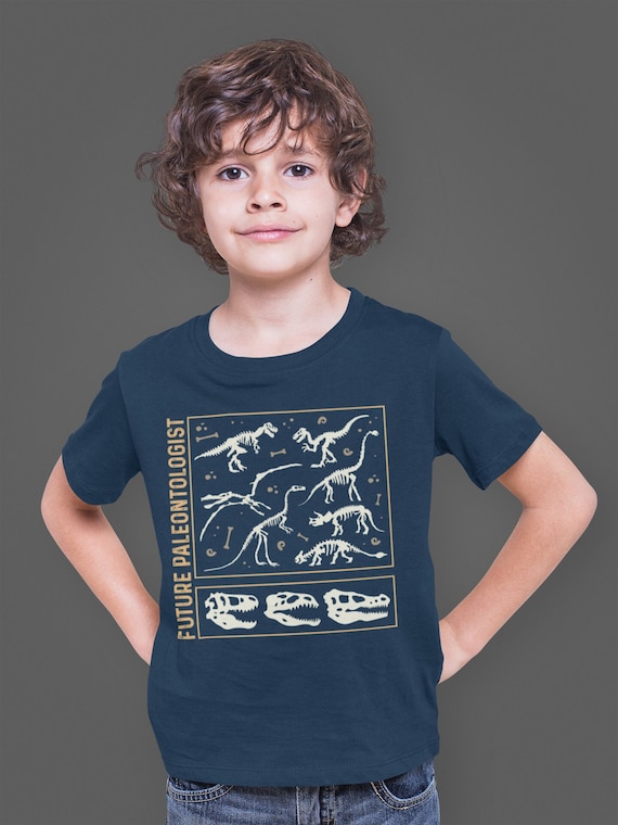 Kids Future Paleontologist T Shirt Dinosaur Fossil Record Bones Dig Dino Shirt Excavate T-Shirt Paleontology Gift Scientist Tee Unisex