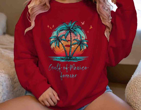 Men's Funny Gulf Of Mexico Sweatshirt Forever Stay Salty T-Shirt Gift Idea Anti Maga Sea Turtle Gulf of America Unisex Graphic Tee Grunge