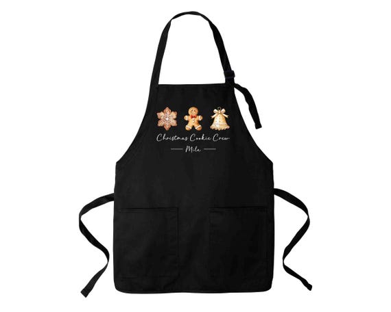 Personalized Cookie Baking Apron, Custom Christmas Cookie Apron, Baker Gift Idea Name Unisex For Men & Women