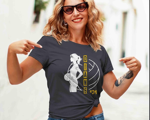 Women's Personalized Volleyball T-Shirt: Custom Female Player Silhouette Mom Gift Idea Cotton T-Shirt