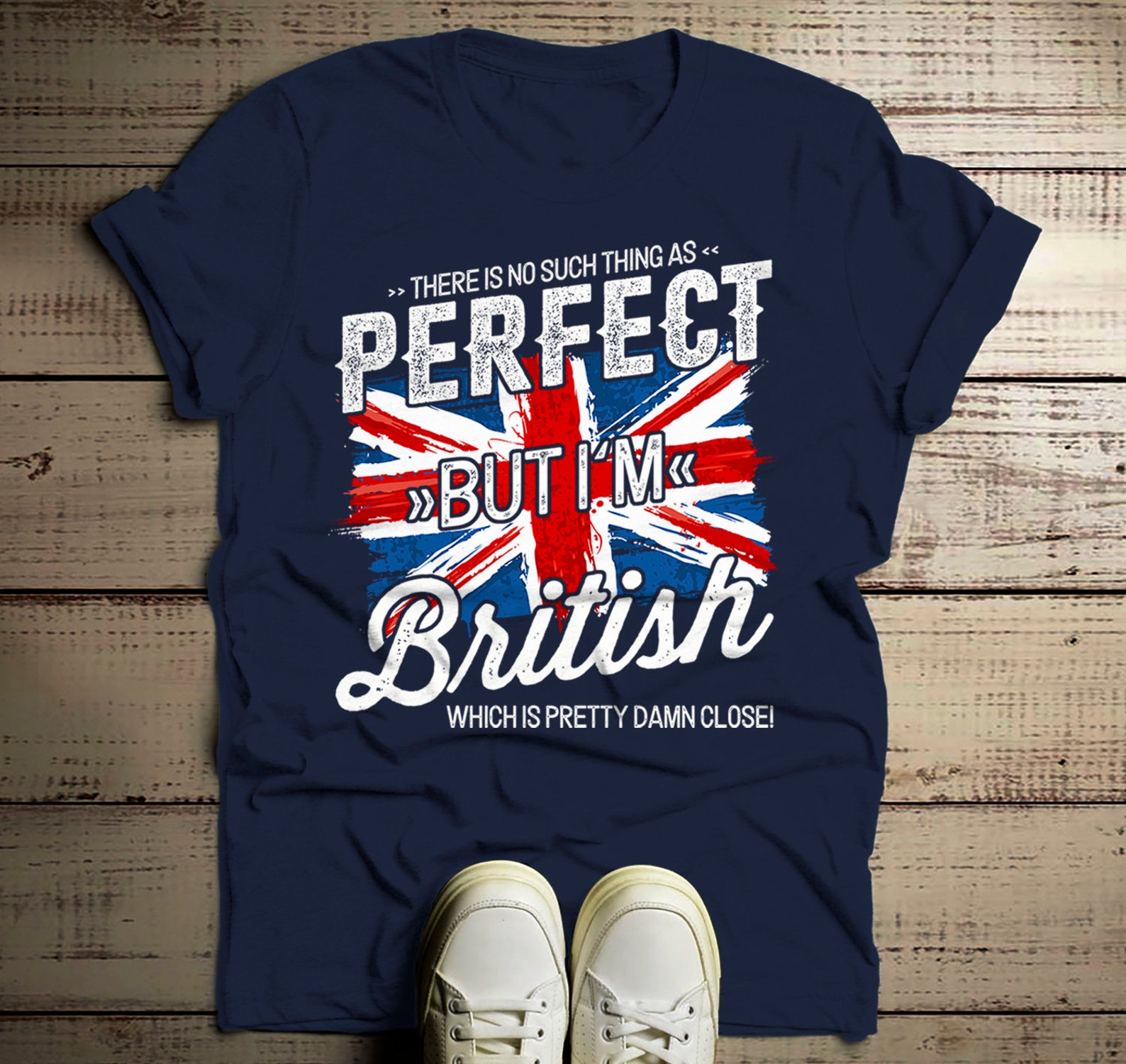 Men's Funny British Tshirt No Such Thing as Perfect Damn Etsy