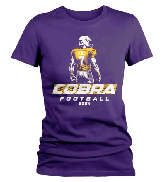 Women's Personalized Football T Shirt Custom Football Senior Shirt Personalized Football Dad Mom Papa 1 Player Boys Custom Ladies Gift Idea