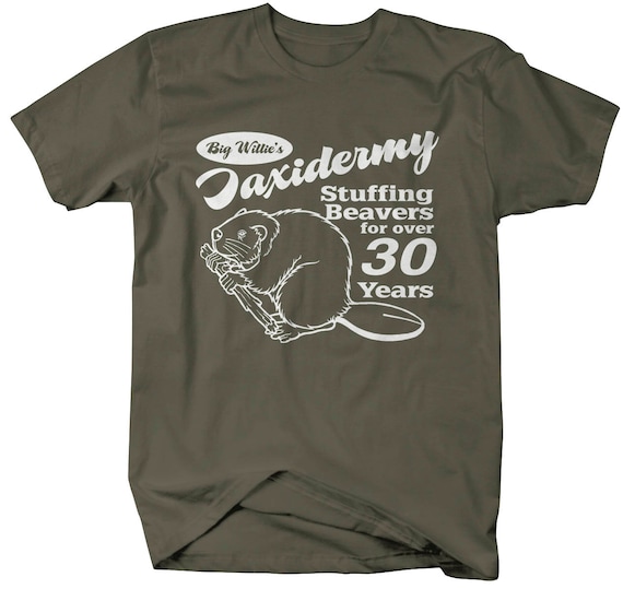 Men's Funny Taxidermy T-Shirt Offensive Stuffing Beavers Shirts Hunting Tees