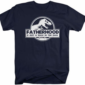 Men's Funny Dad T Shirt Father's Day Gift Fatherhood Walk In The Park Shirt Dinosaur Shirt T Rex Shirt image 7