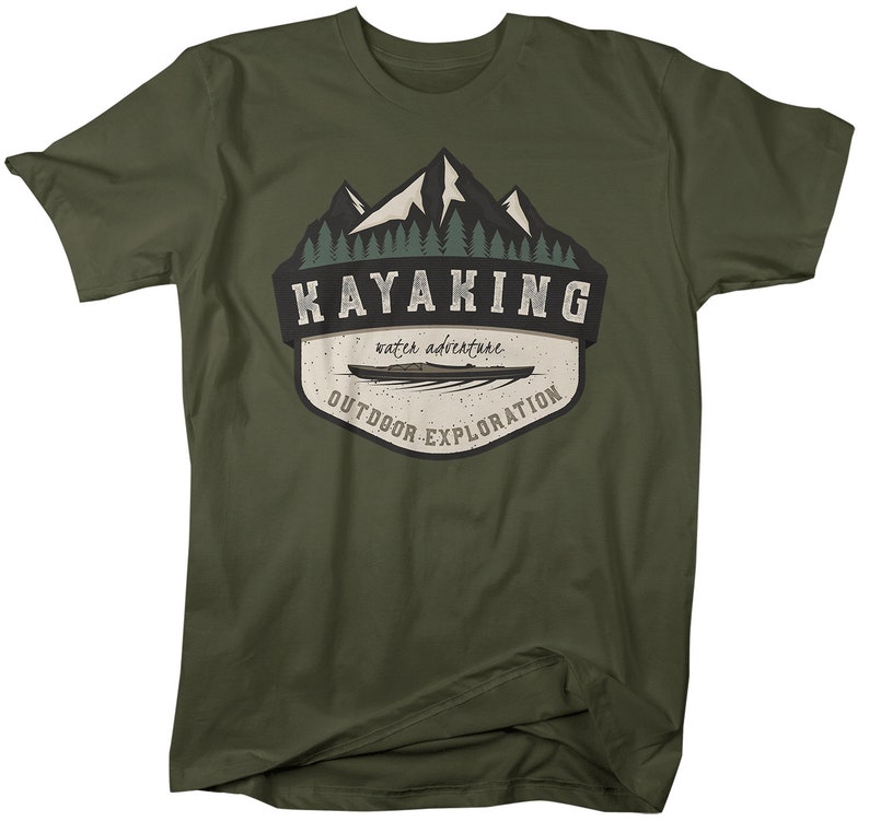 Men's Kayaking Shirt Water Adventure Shirts Kayak Graphic Etsy