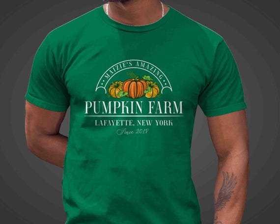 Men's Personalized Pumpkin Farm T Shirt Custom Fall Farmer Gourd Shirt Personalized Sketch Vintage Farms Pumpkin Patch Logo Gift Idea
