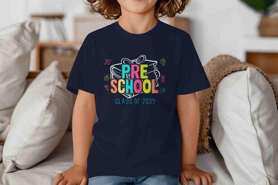 Kids Cute Preschool Shirt Back To School TShirt Class of 2039 Grade School Cute Pre T-Shirt T Shirt Boho Children's School Gift Girl's