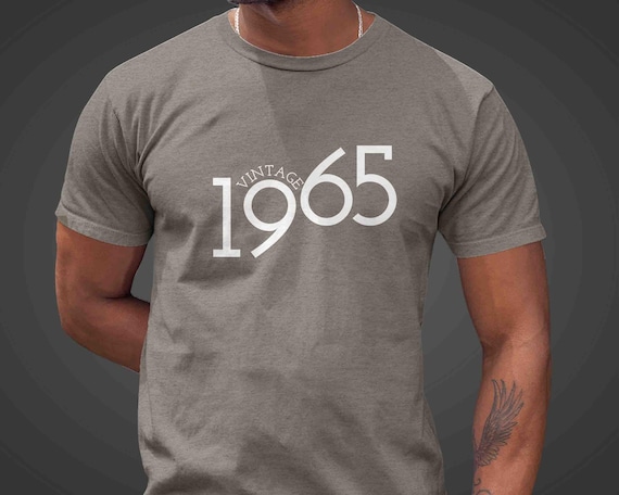 Men's 1965 Vintage Birthday Shirt 60th Birthday Gift T Shirt Sixty Years Bday Gift Unisex Minimal Tee 60 Bday Man For Men Women Bella Canvas