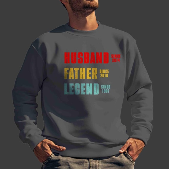 Men's Personalized Dad Husband Sweatshirt Father's Day Gift Idea Legend Anniversary Daddy Hubs Custom Names Unisex Bella Canvas Pullover