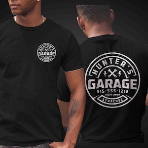 Men&#39;s Custom Mechanic Shirt Personalized Garage Auto Wrench Grunge Vintage Shirt Repair Tee Logo Car Fix Shirt T-Shirt Name Business Unisex