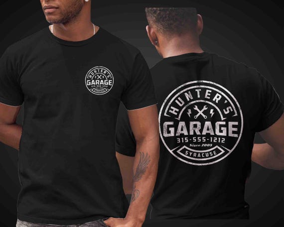 Men's Custom Mechanic Shirt Personalized Garage Auto Wrench Grunge Vintage Shirt Repair Tee Logo Car Fix Shirt T-Shirt Name Business Unisex