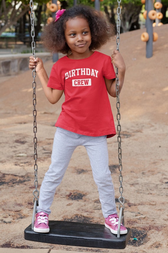 Kids Birthday Crew Shirt Athletic Vintage Group Matching TShirt Match Gift Idea Party Celebrate 30 40 50 55 60 70 40th 50th Entourage Unisex