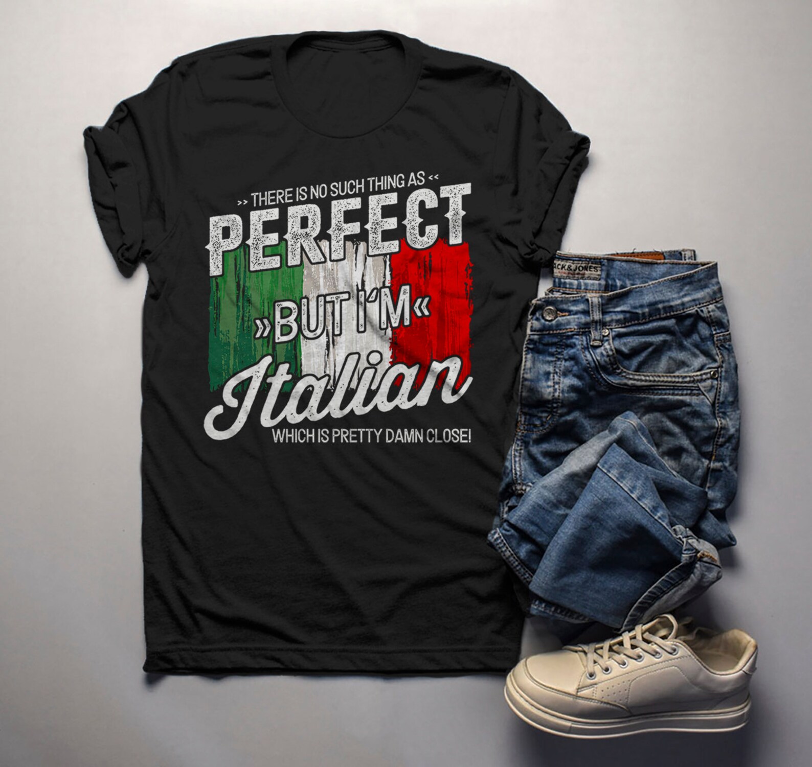 Men's Funny Italian Tshirt No Such Thing as Perfect Damn Etsy