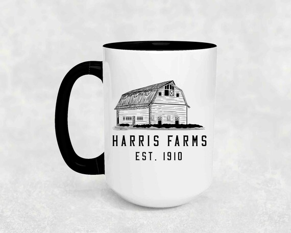 Personalized Farmer Coffee Mug Barn Farmer Gift Cup Vintage Minimal Personalized Farming Gift 15 oz. 20 oz. Custom Gift Giant Mug