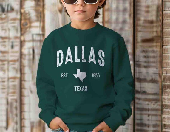 Kids Dallas Texas Sweatshirt Texas Pullover Athletic T Shirt Gift Idea Him Texas Pride State Travel Gift Tee TX Southern Gift Unisex Child