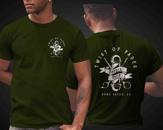 Men's Custom Barbershop Shirt Personalized Barber Rockabilly Hair Pole Grunge Fades Vintage T Shirts Logo Business TShirt Unisex For Men
