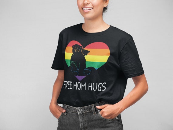 Men's LGBT Ally Shirt Free Mom Hugs LGBT T Shirt Tee Mama Bear Gift LGBTQ TShirt Gay Pride Sexuality Shirt Unisex Man