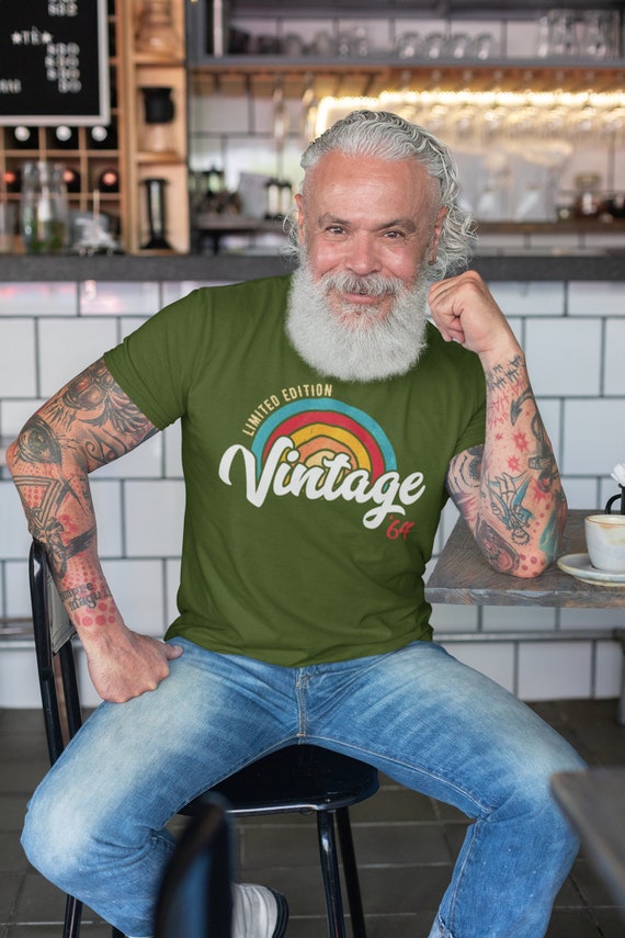 Men's Vintage 1964 Birthday T Shirt 60th Birthday Shirt Sunset Gift Grunge Bday '64 Gift For Men Unisex Soft Tee Bday Unisex Man